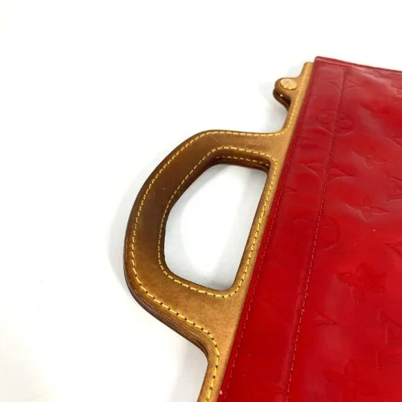 LOUIS VUITTON M91078 MonogramVernis Stanton bag vertical Hand Bag Red